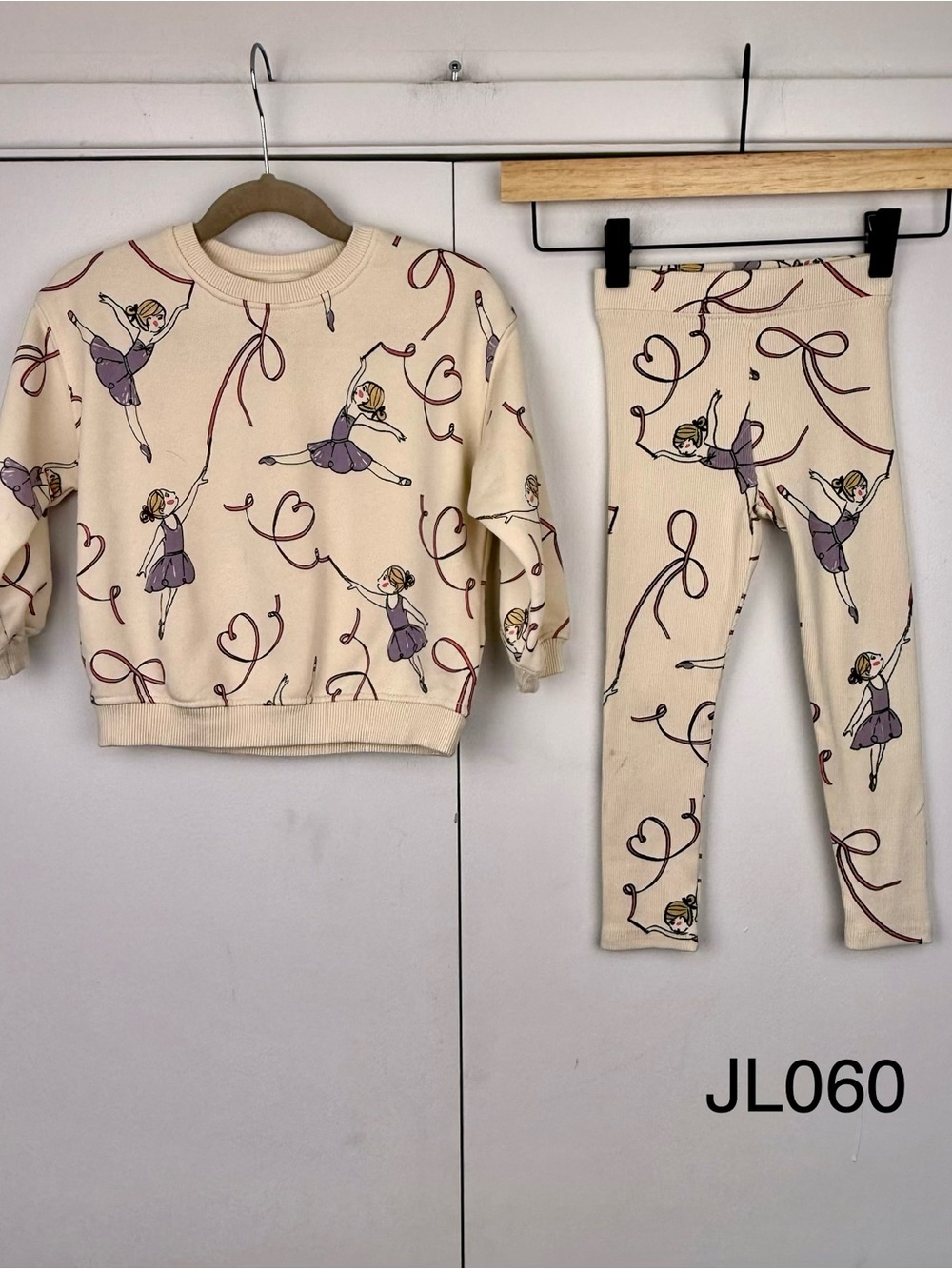 Zara Girls Ballerina Print Sweatshirt Leggings 2 Piece Set 3T 4T